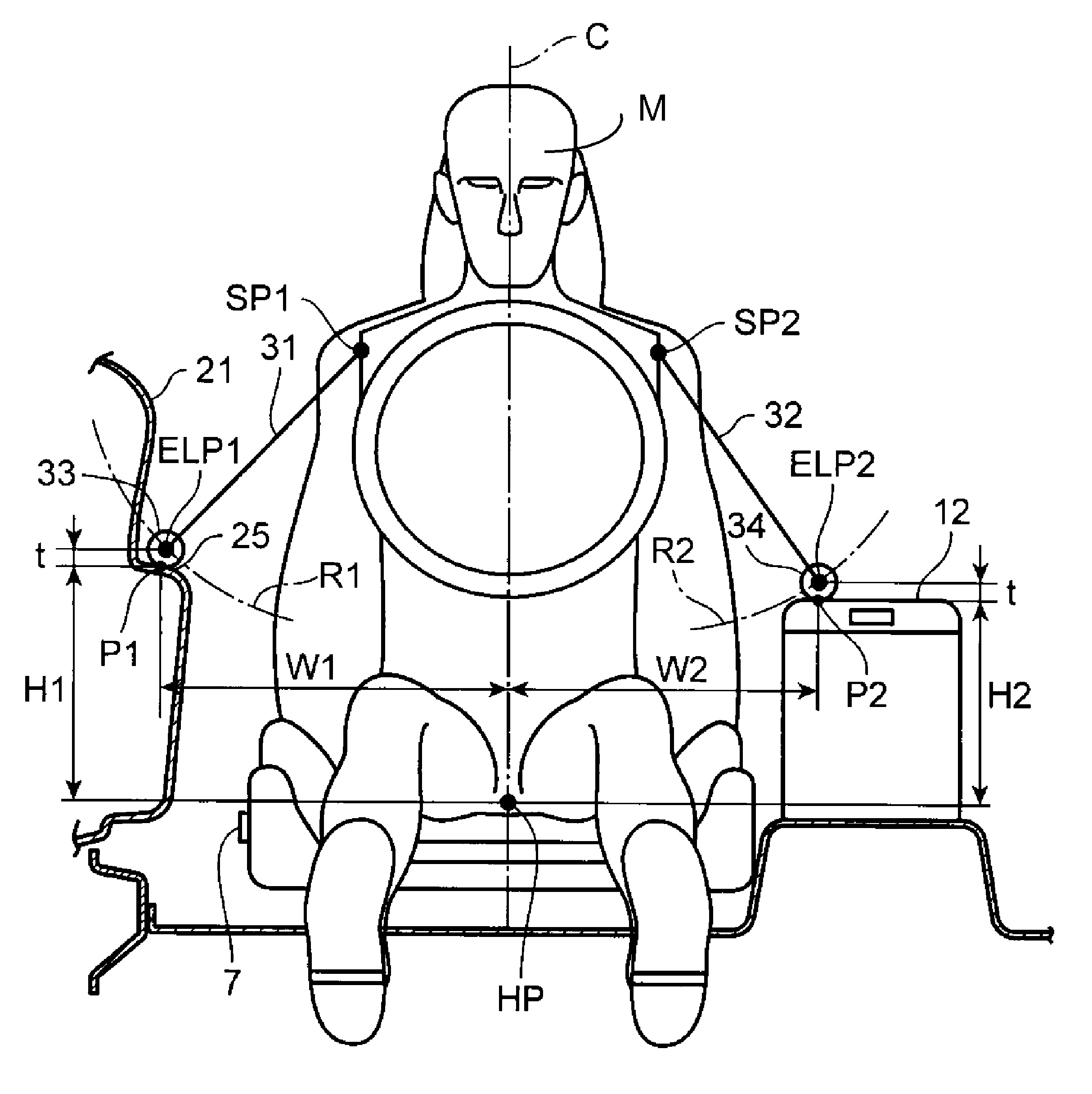 Armrest structure for vehicle and setting method of armrest height for vehicle