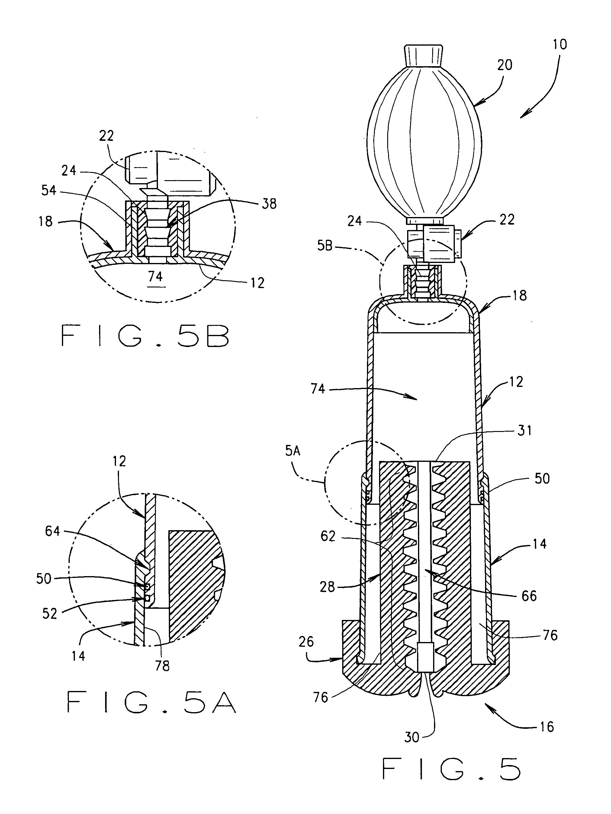 Collapsible vacuum device