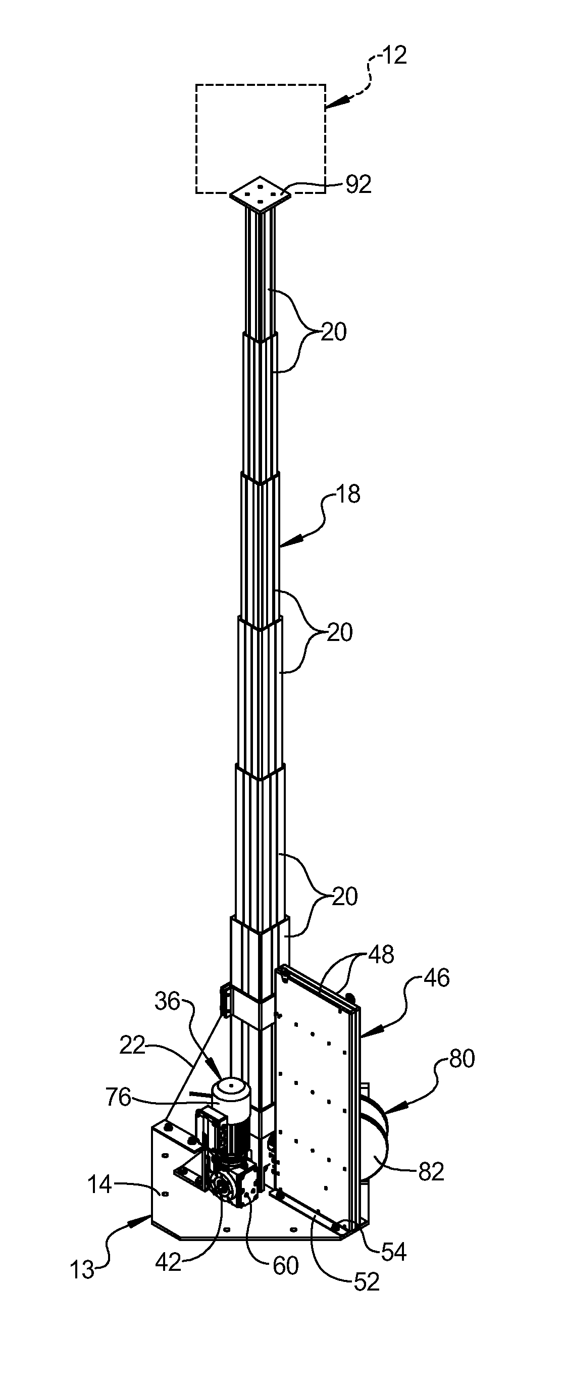 Telescopic mast system