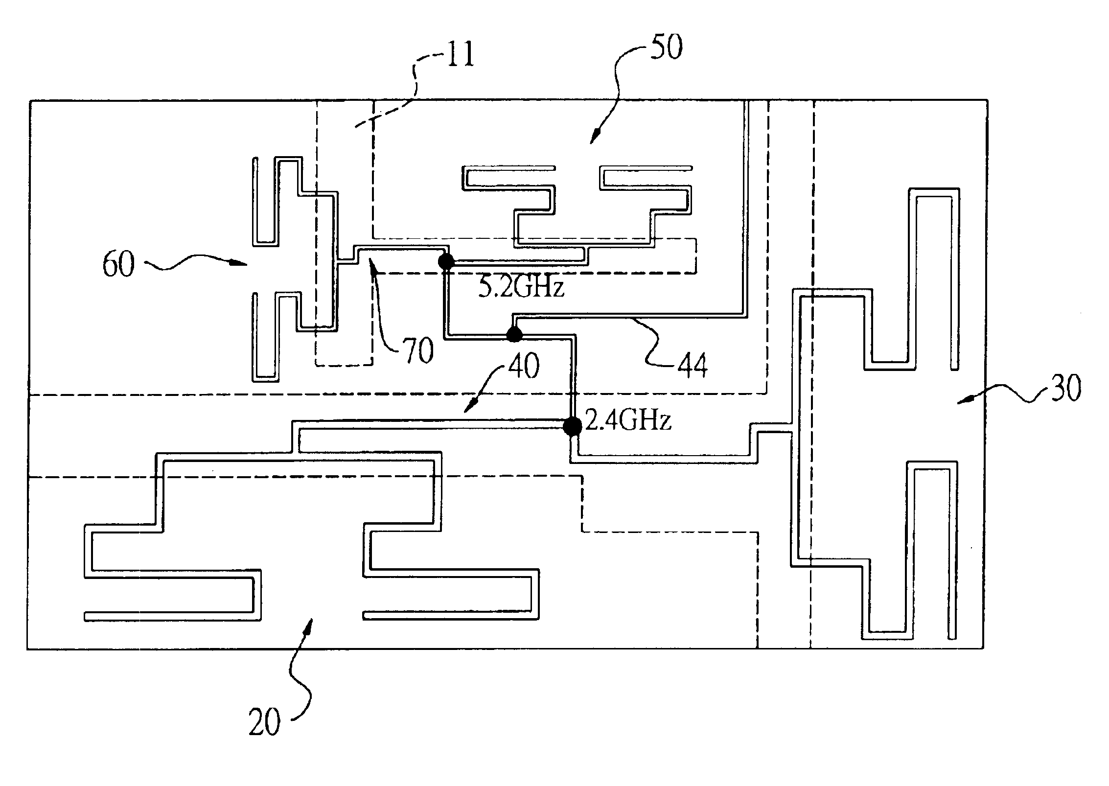 Diversified planar phased array antenna