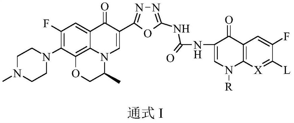 Bis-fluoroquinolone oxadiazole derivatives containing levofloxacin and its preparation method and application