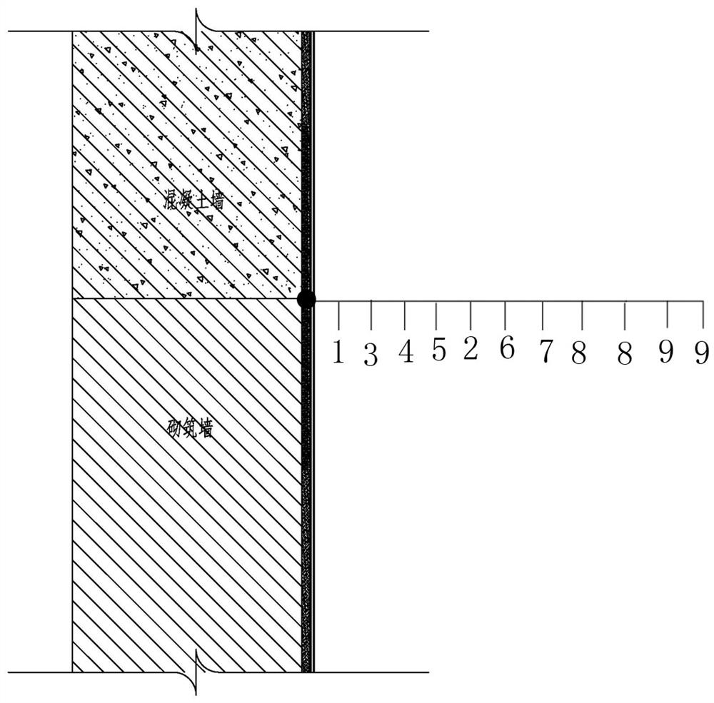 Resistance and release combined anti-cracking system at joint of emulsion paint inner wall base body and construction method