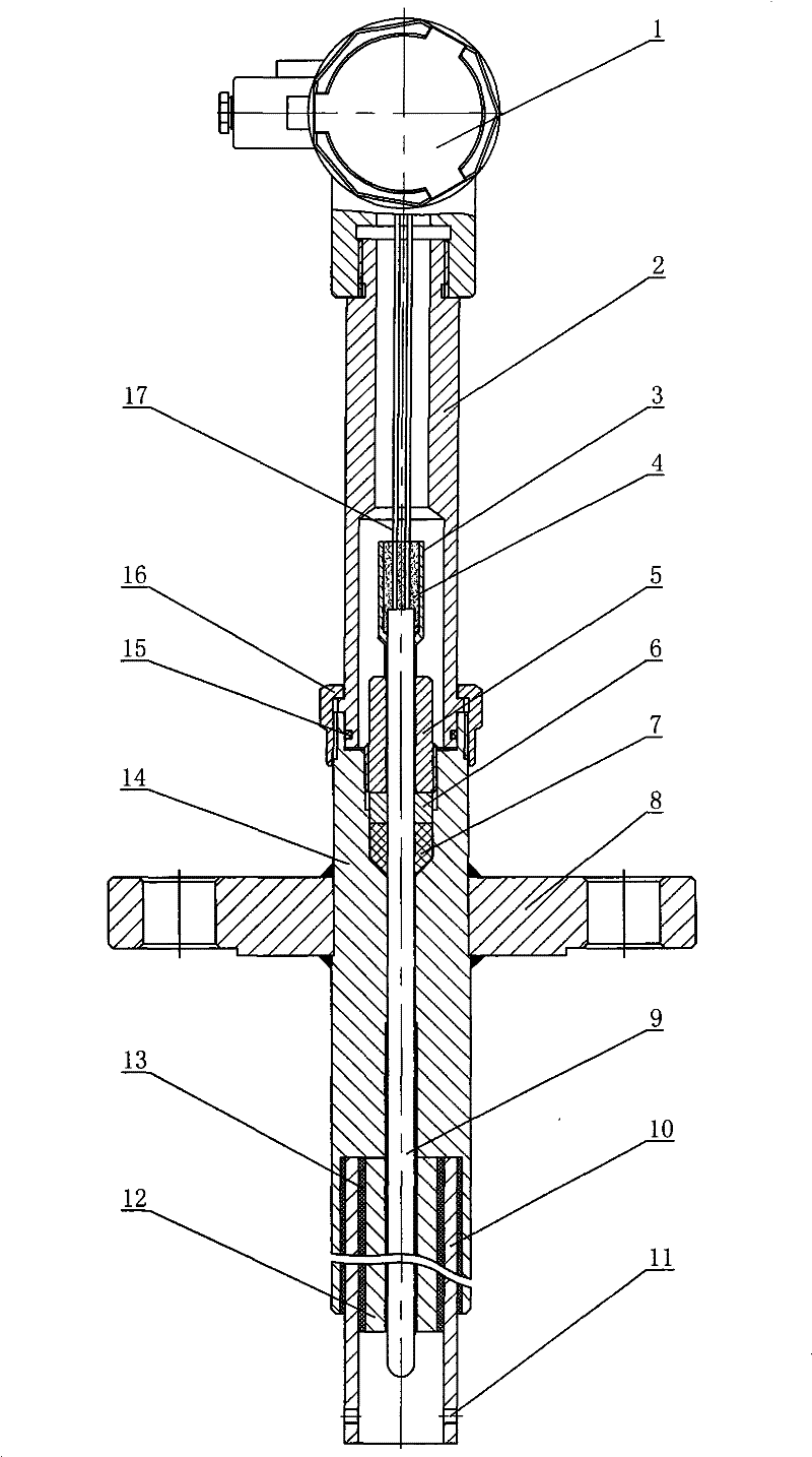 Quick-response leakproof high-temperature thermocouple