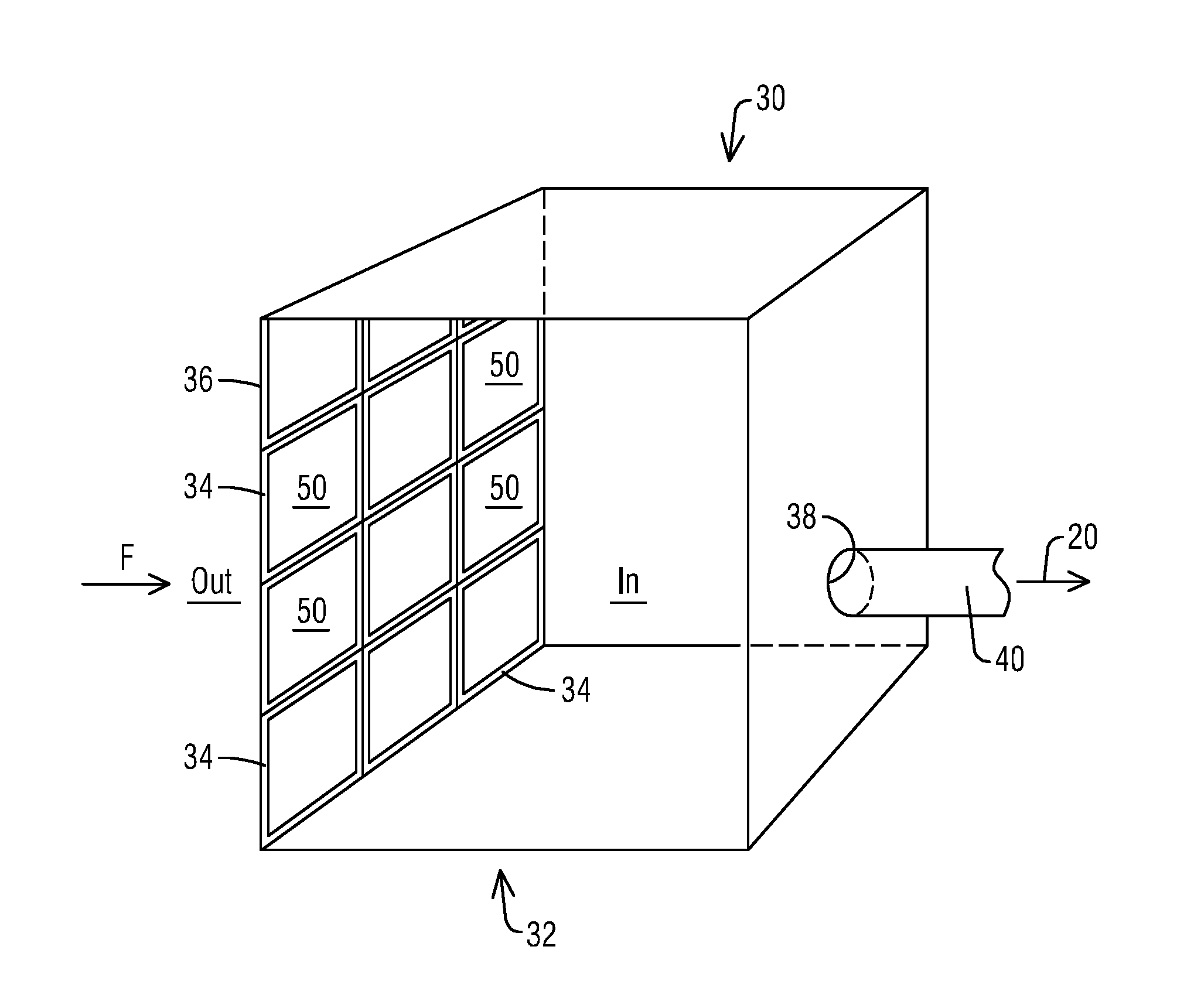 System for measuring air mass flow into a gas turbine