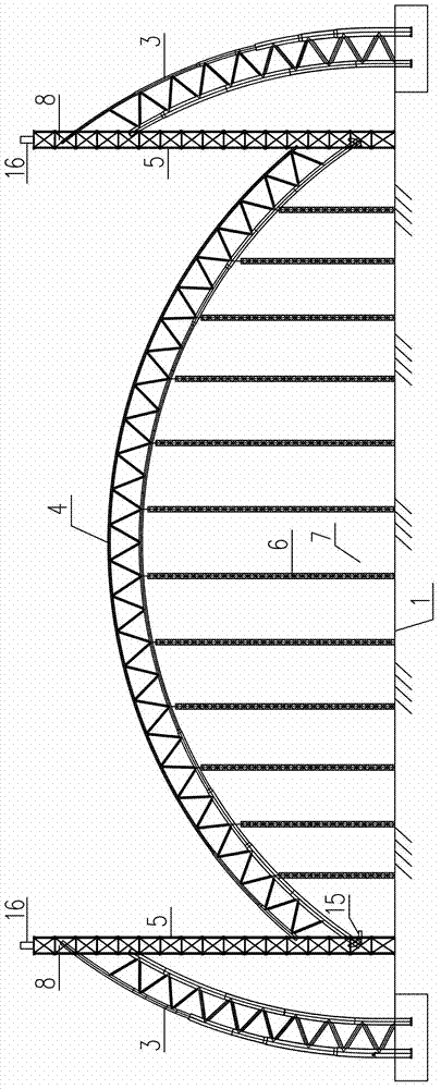 Construction method for lifting arch structure in zero-deformation state