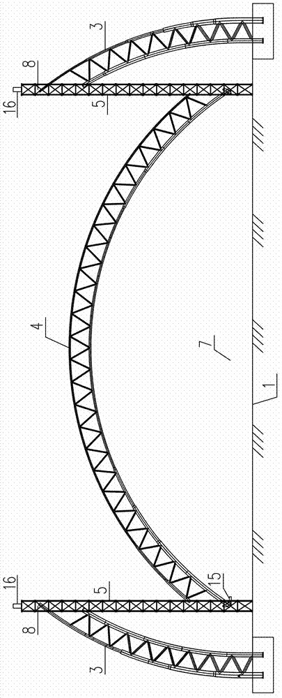 Construction method for lifting arch structure in zero-deformation state