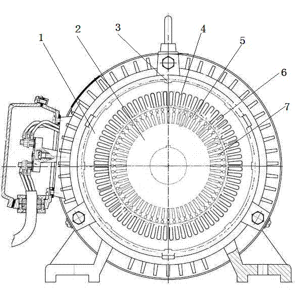 Ultra-efficient 37 kW 6-pole three-phase asynchronous motor