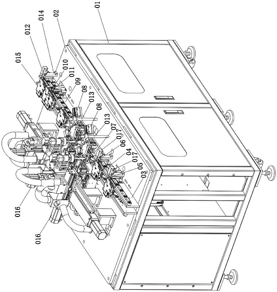 Automatic buckling device used for buckling connection between battery connector and battery test board