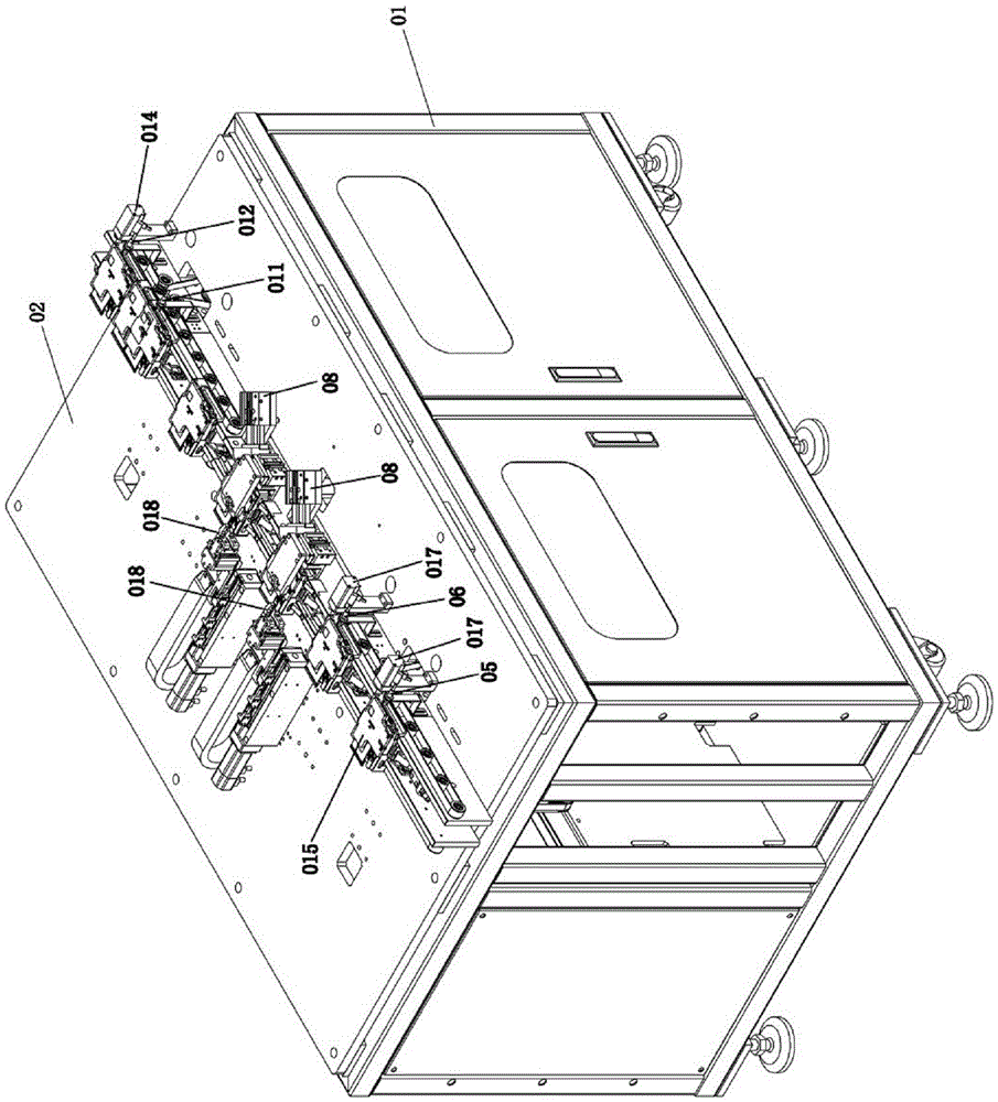 Automatic buckling device used for buckling connection between battery connector and battery test board