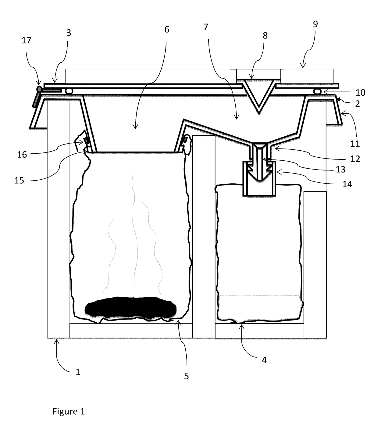 Dry closet, separate receiver toilet