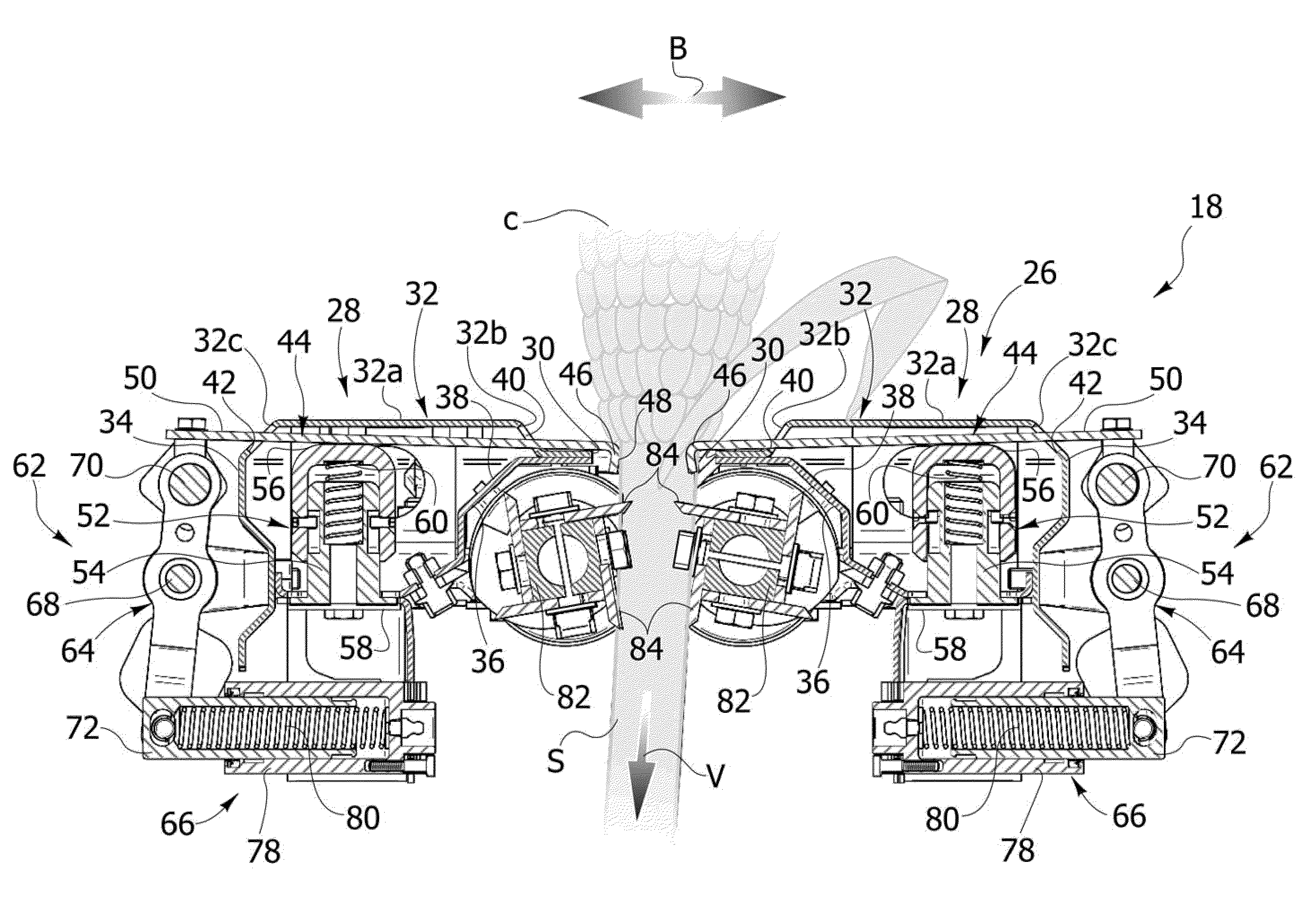 Machine for decreasing force exerted on maize during harvesting