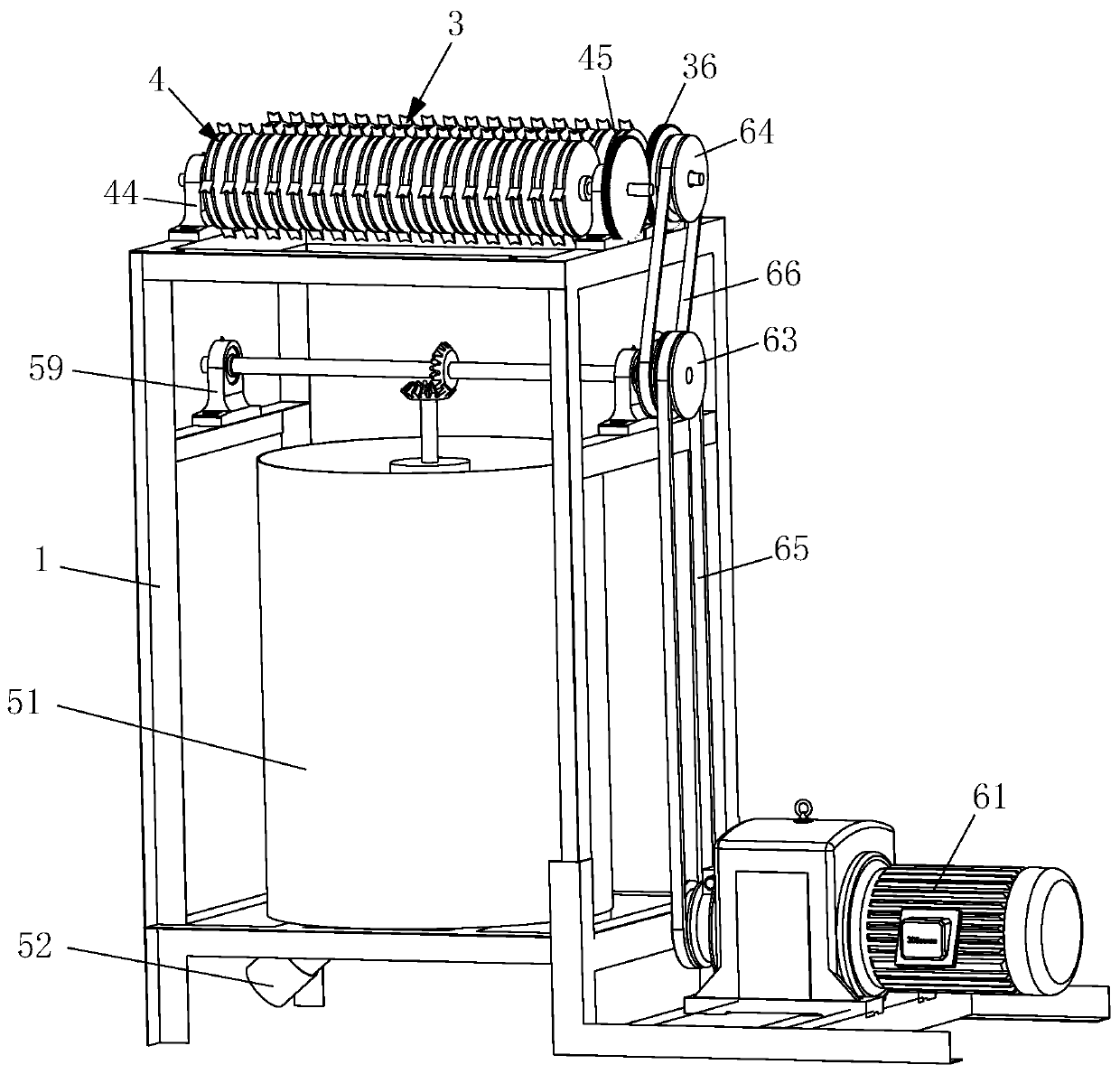 One for waste lifepo  <sub>4</sub> Crushing and stirring device for power battery