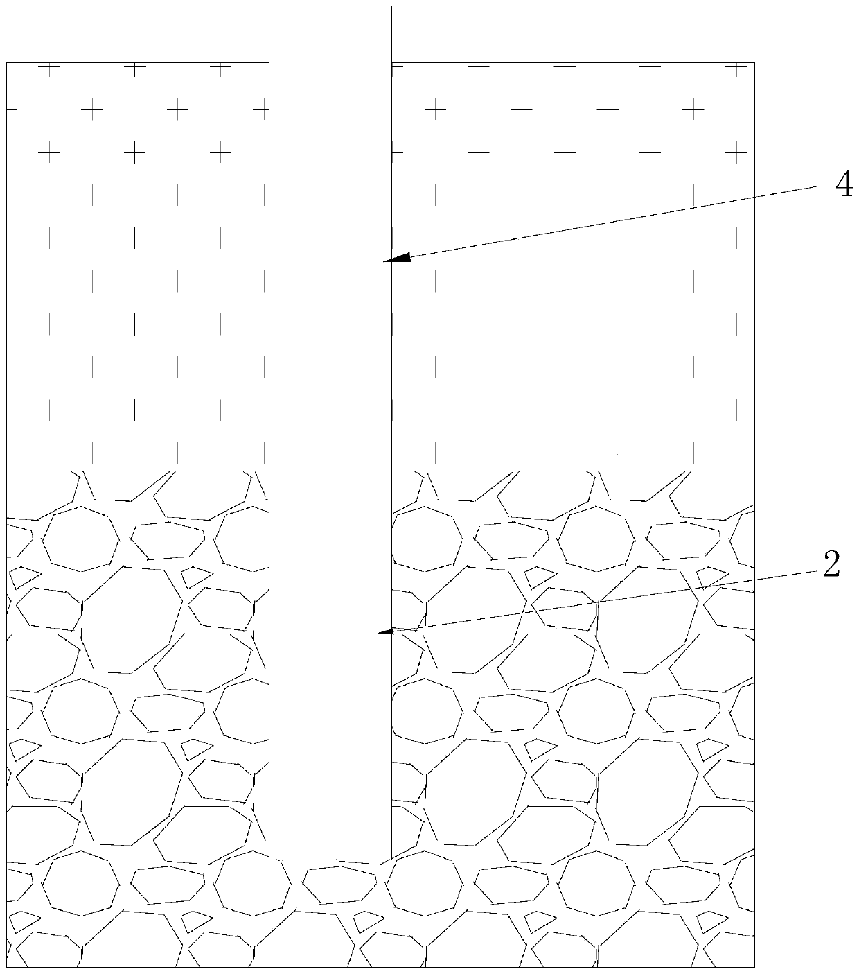 Deep thick hard rock underground continuous wall grooving construction method and structure