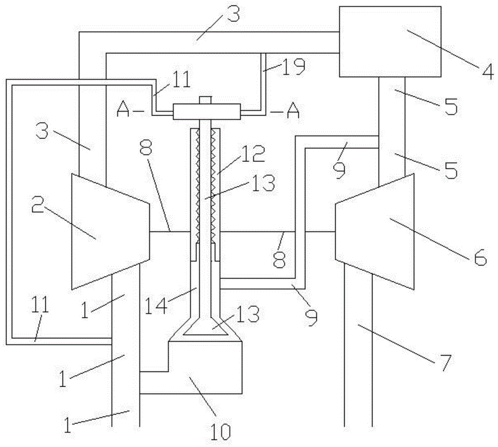 Compressor front and rear differential pressure high pressure circulating device