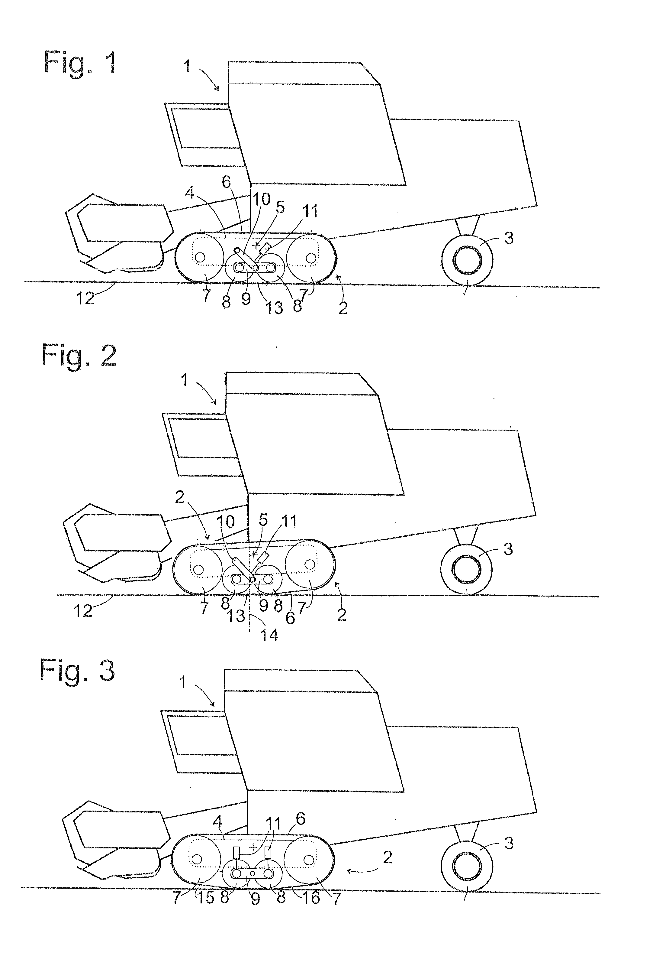 Vehicle comprising a crawler track assembly