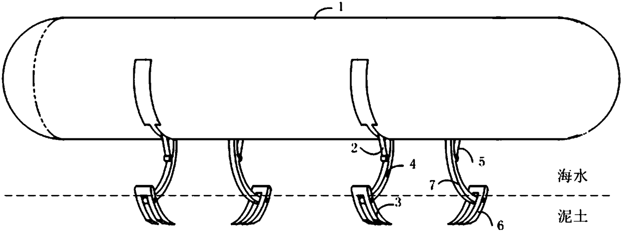 A kind of mooring device and method for uuv seabed residence