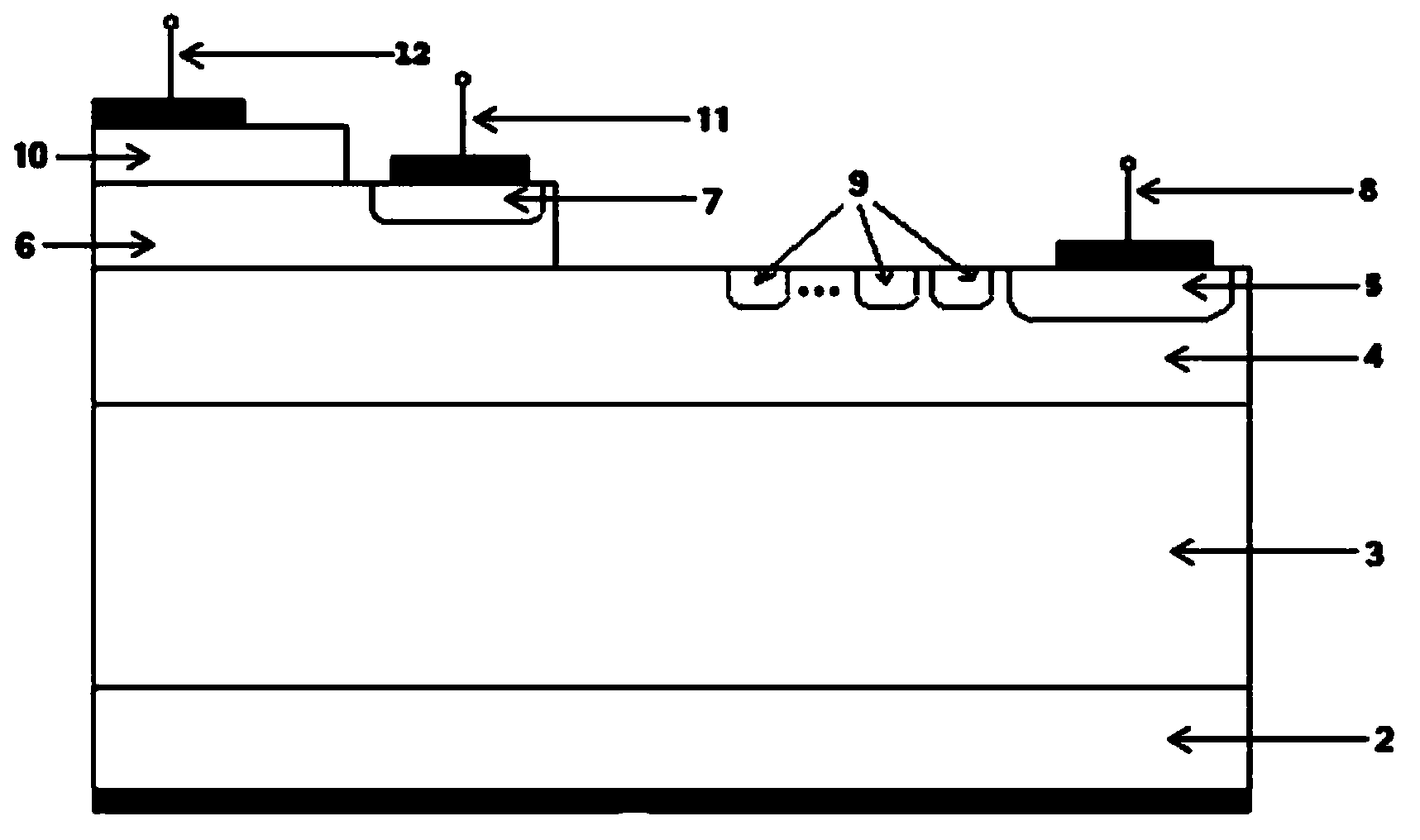 Bipolar transistor with floating ring structure