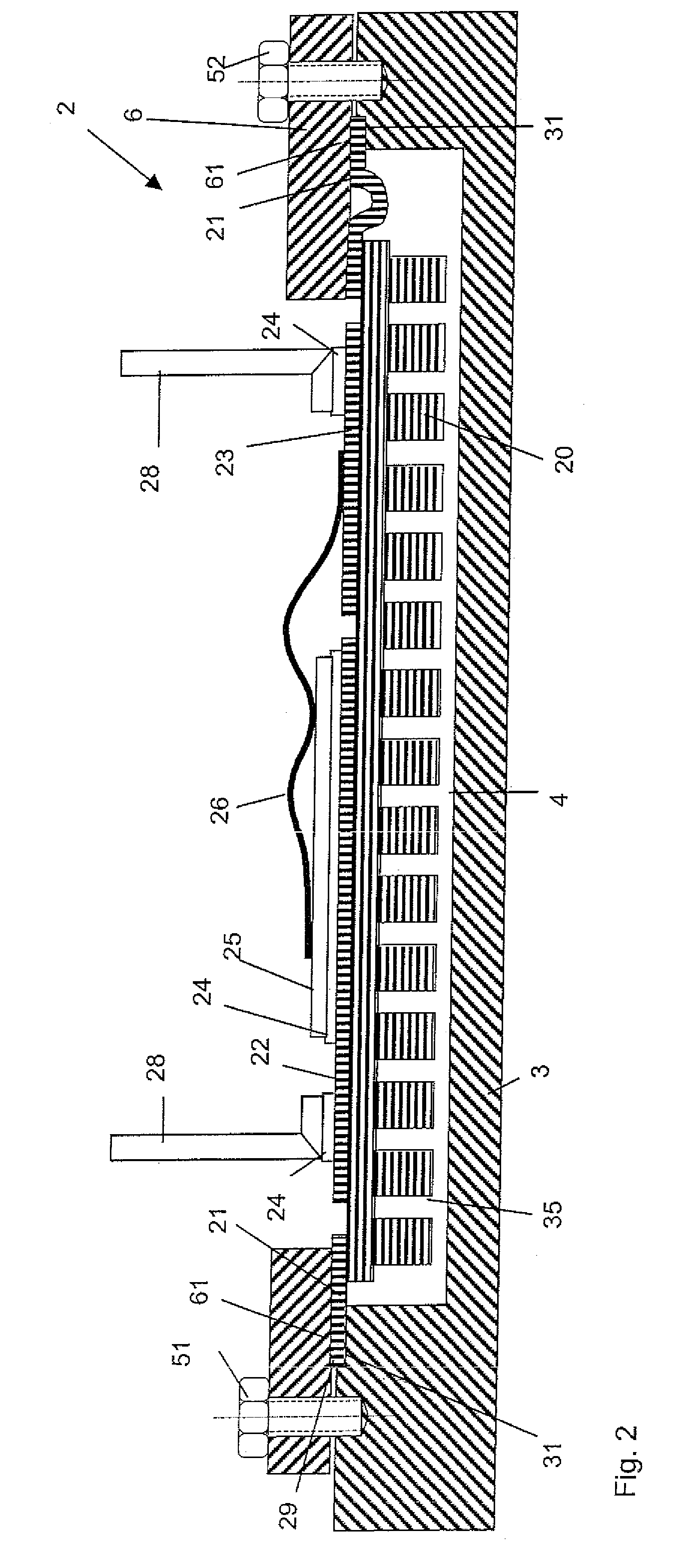 Power electronics assembly with cooling element