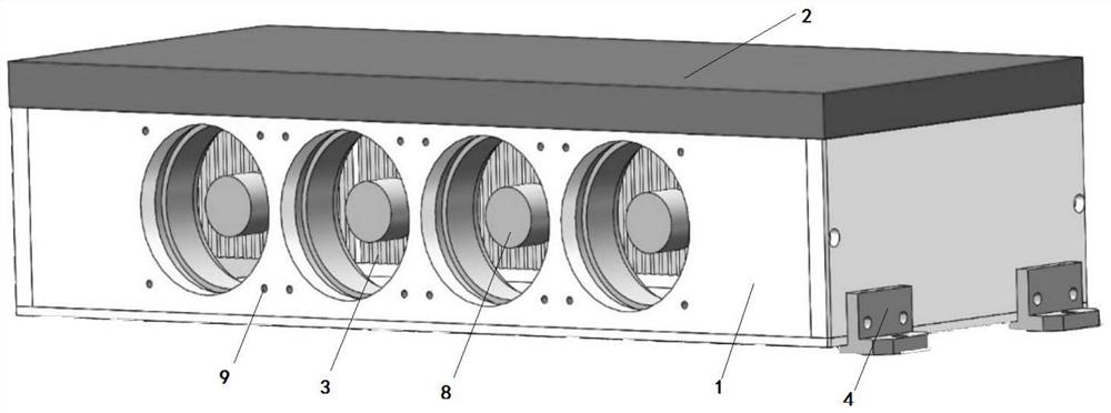 Built-in circulating passive cooling module and method for air-cooled small-power solid laser of all-in-one machine