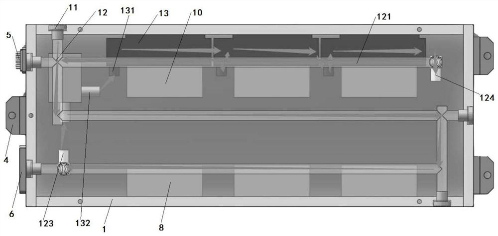 Built-in circulating passive cooling module and method for air-cooled small-power solid laser of all-in-one machine