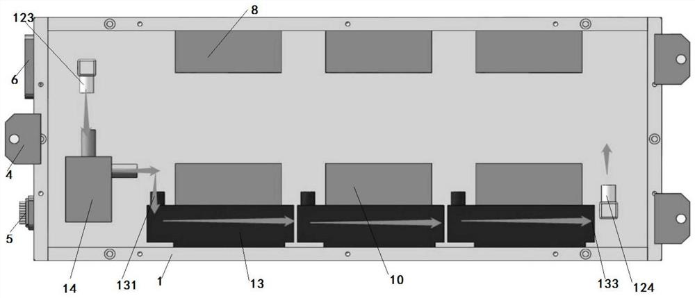 Built-in circulating passive cooling module and method for air-cooled small-power solid laser of all-in-one machine