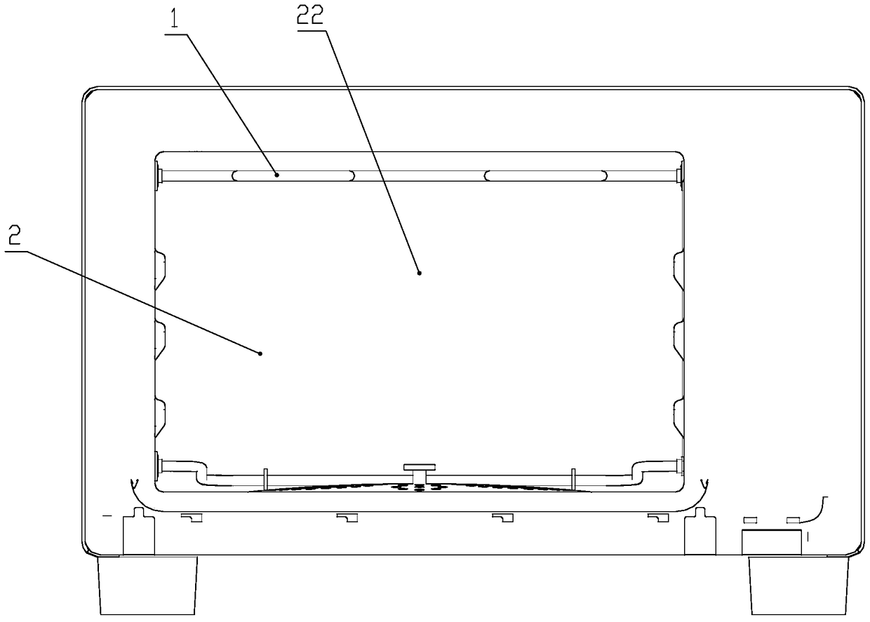 A reversible heating tube installation structure and electric oven