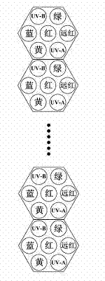 Adjustable full spectrum LED (light-emitting diode) light source device for plant growth