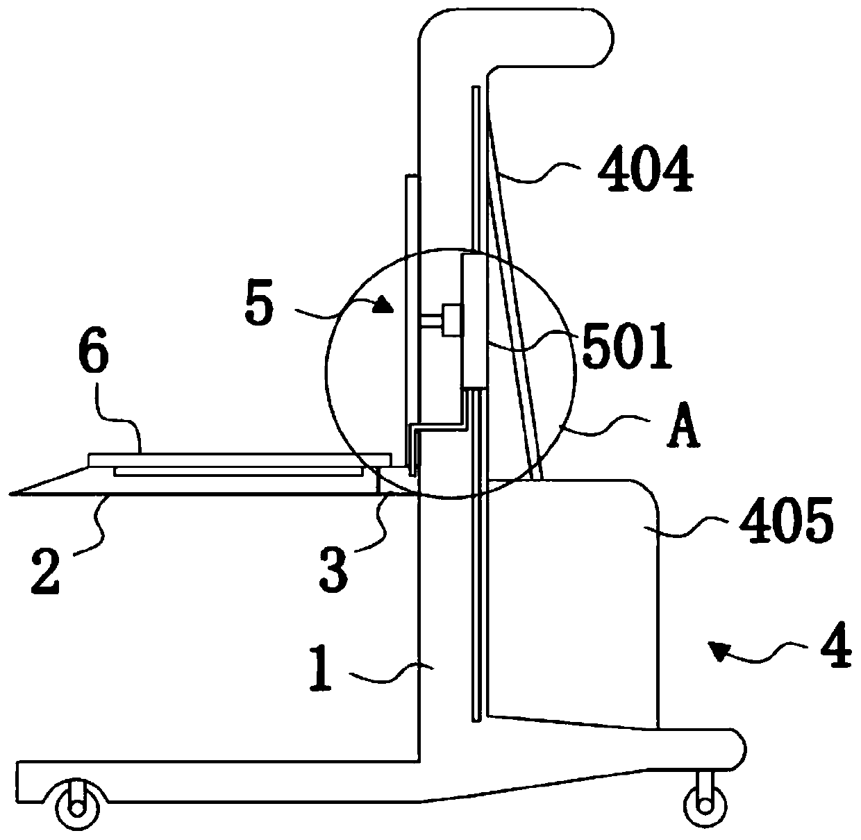 Intelligent AGV carrying forklift with automatic material pushing mechanism