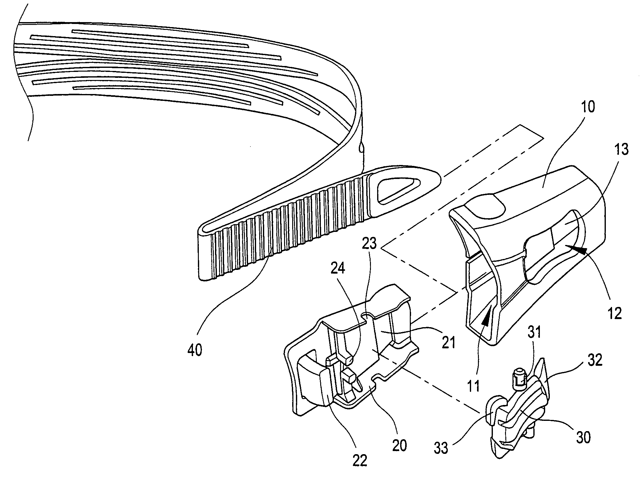 Side buckle structure of swimming goggles