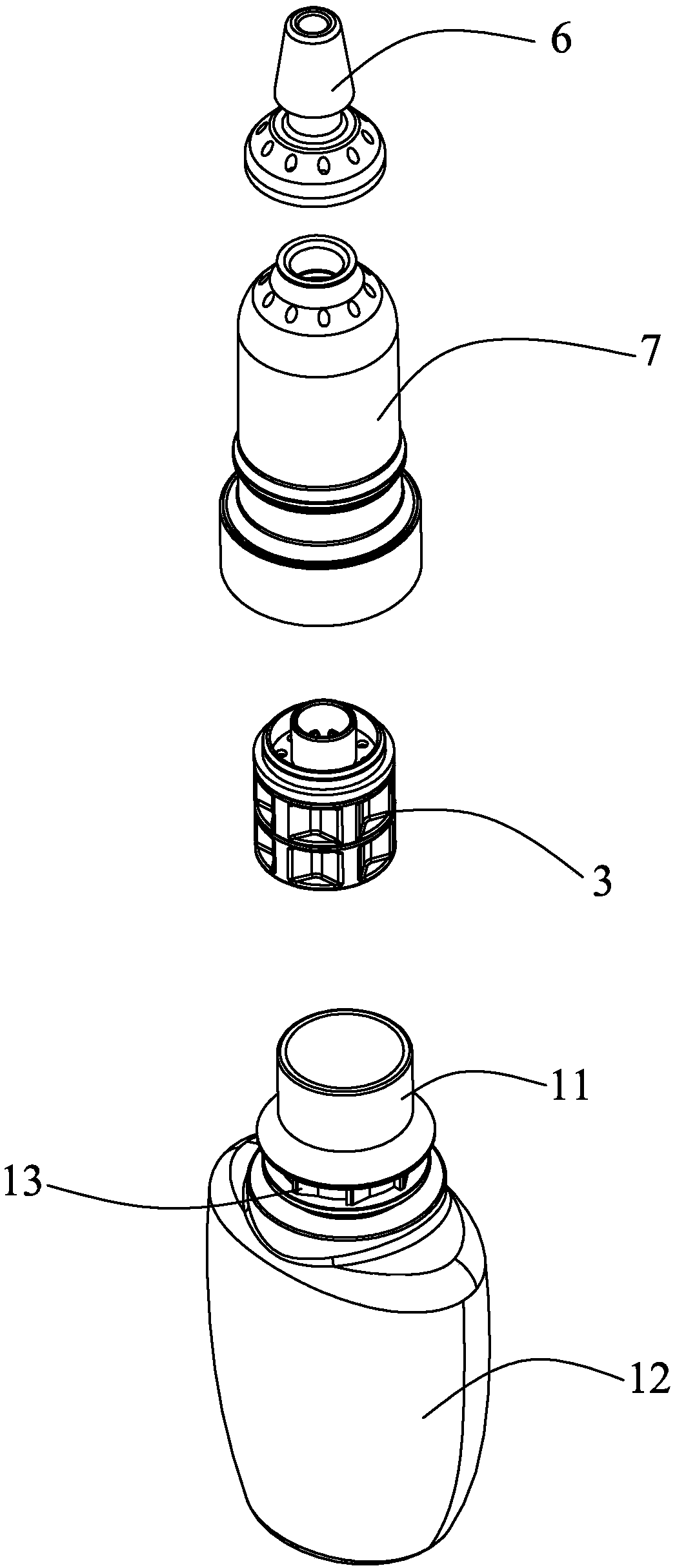 Gas-liquid flow dividing sterile drug liquid packaging