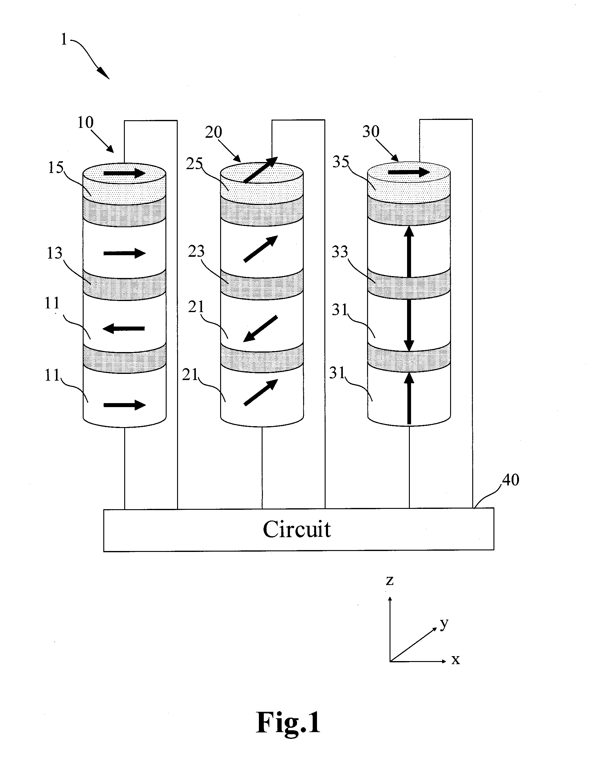 Three-dimensional in-plane magnetic sensor