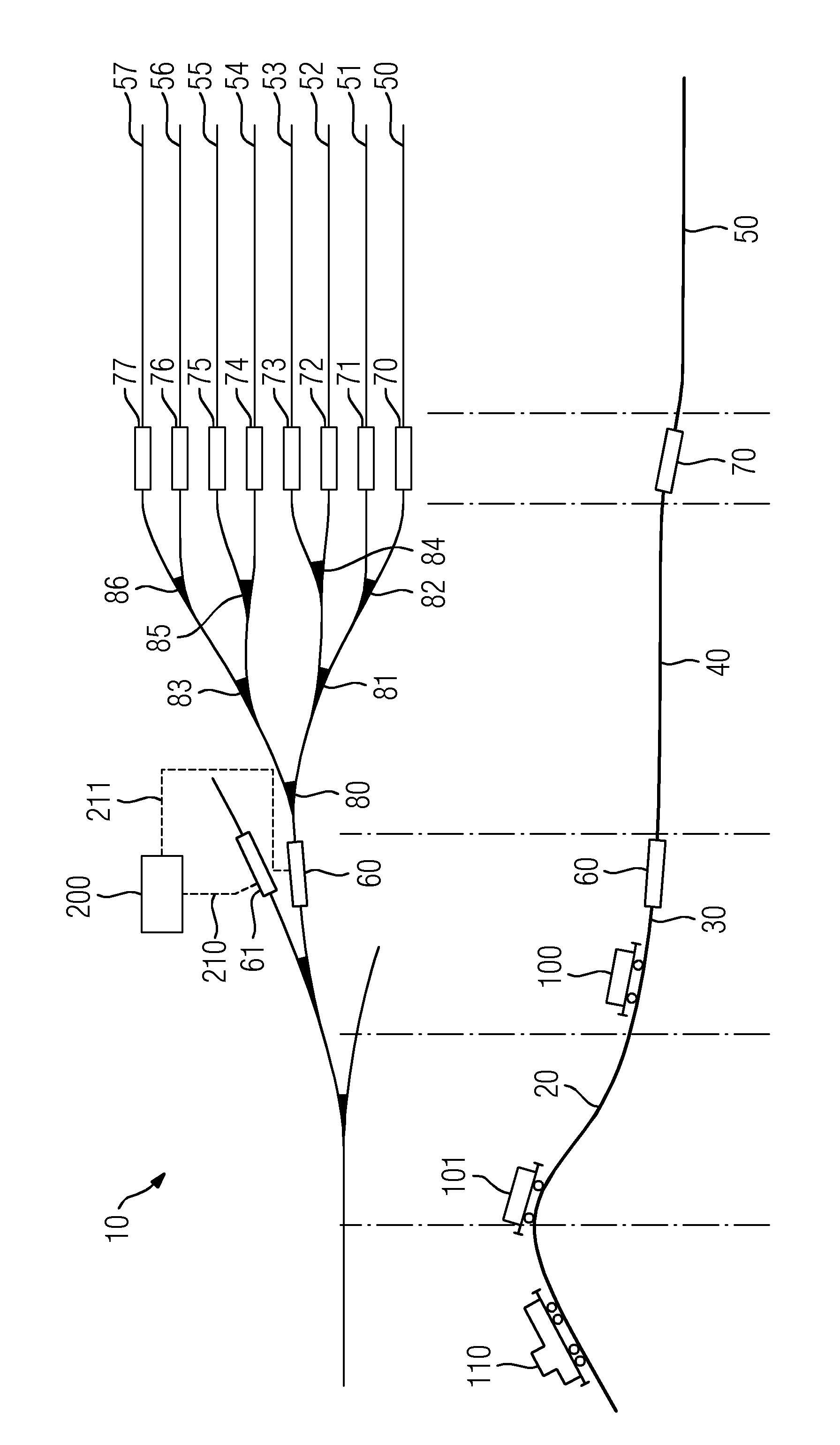 Method for operating a switching hump system and control means for the same