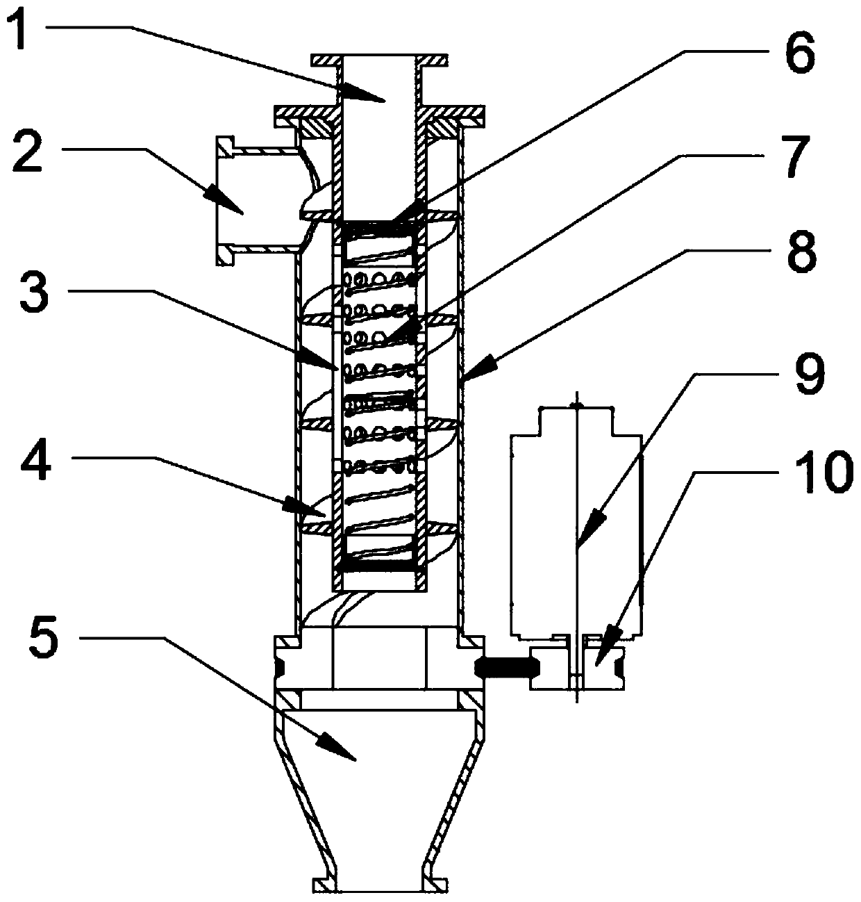 Vertical type rapid heating device for euphausia superba