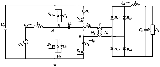 ZVZCS full-bridge three-port converter and control method thereof