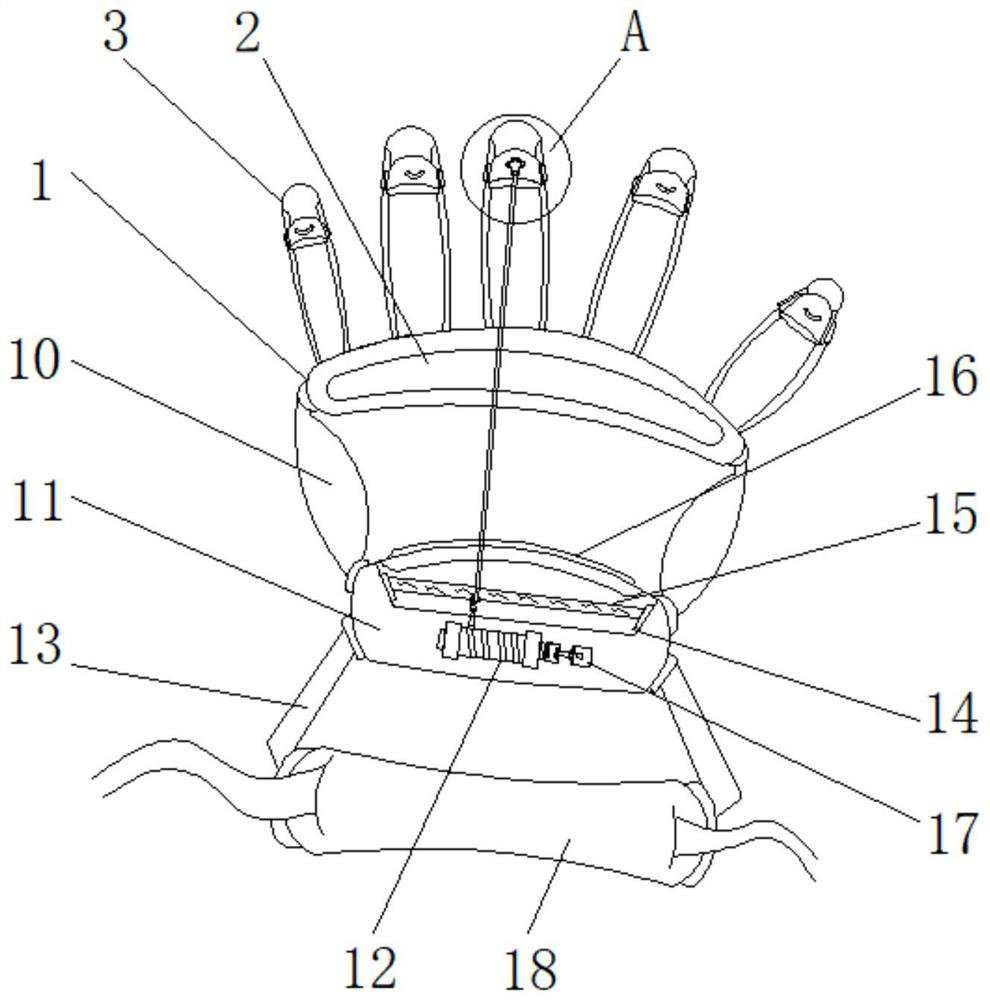 Hand rehabilitation device used for hand spasm patient after cerebral stroke