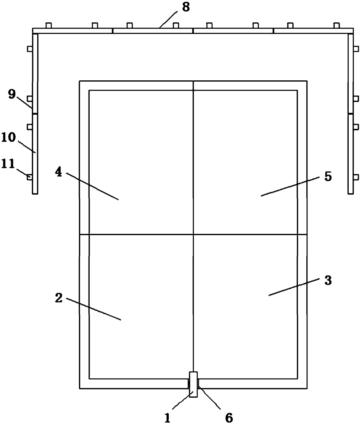 Assembled discharge pool and construction method thereof