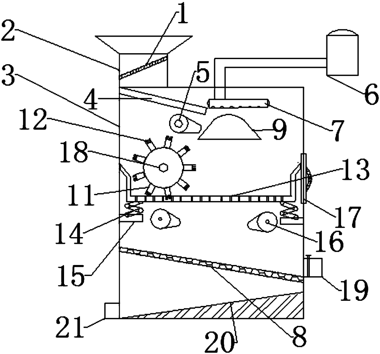 Gravel flushing device for constructional engineering