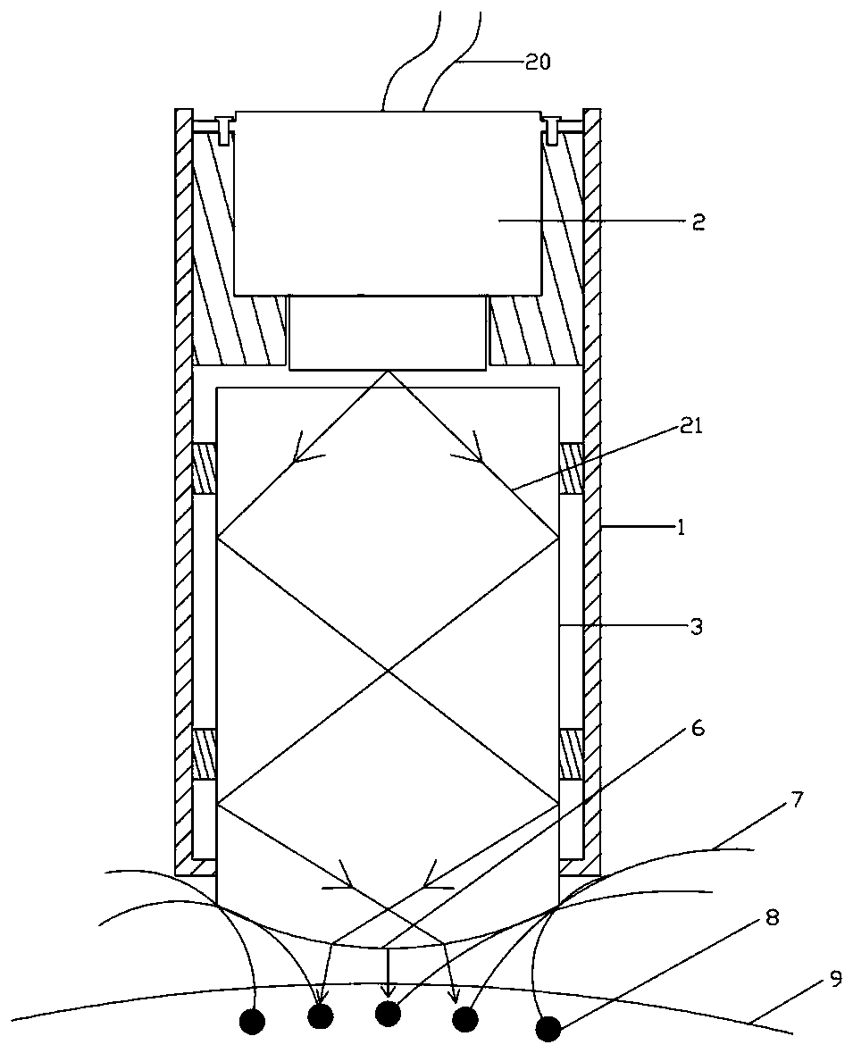 Light source coupled irradiation device for hair growth