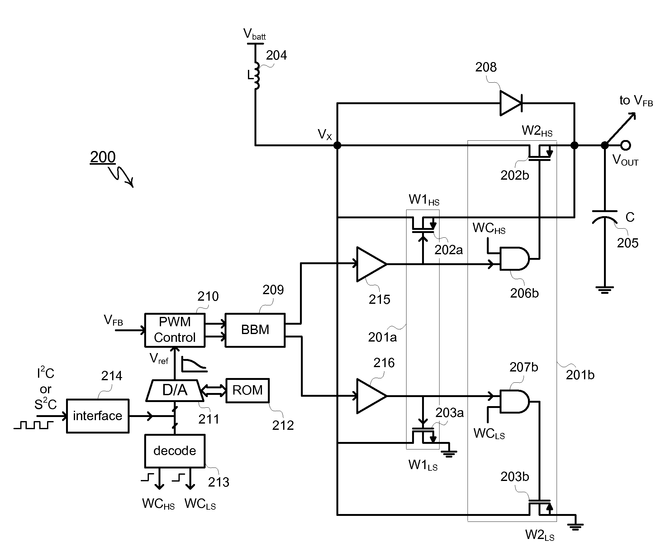 Programmable Step-Up Switching Voltage Regulators with Adaptive Power MOSFETs