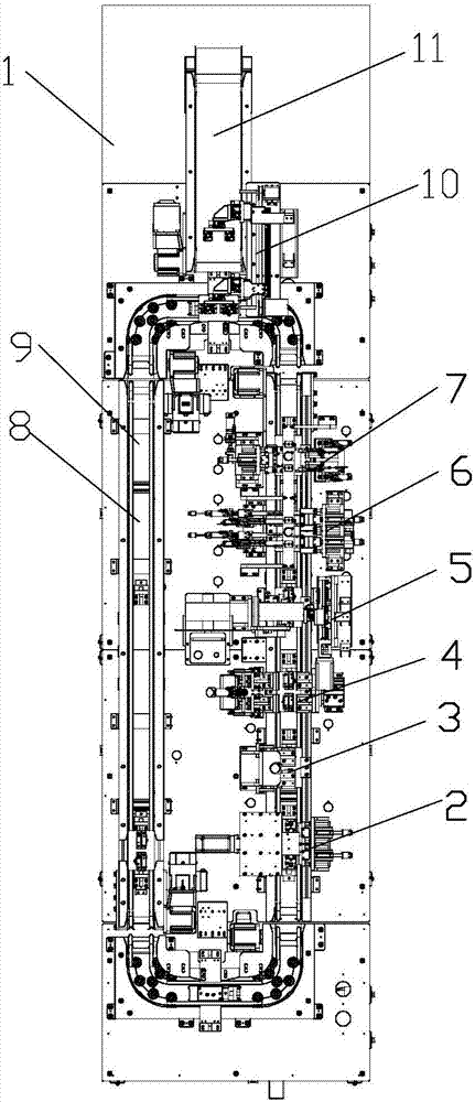 Automatic mounting and bending forming machine of emitting sheet