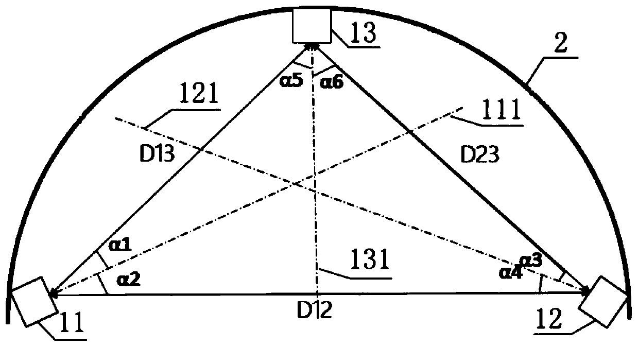 Detection method and system for tunnel convergency and deformation