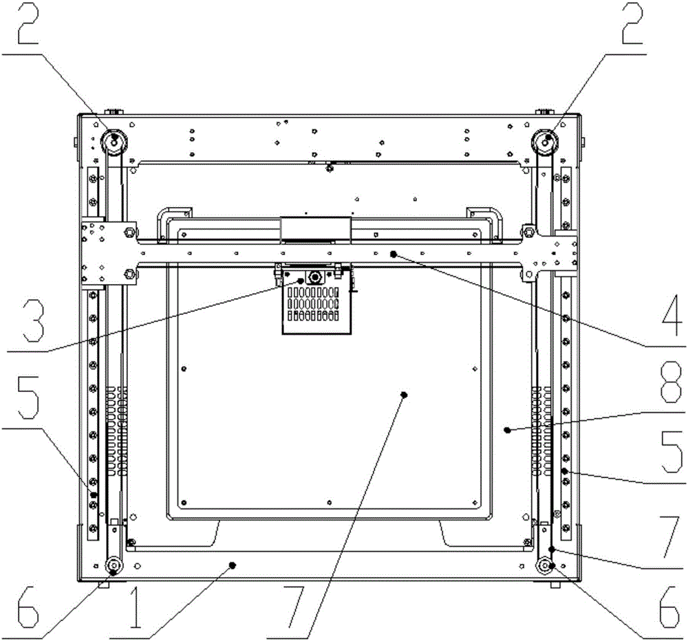 Full-automatic leveling structure for 3D printer