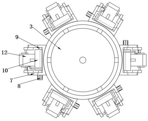 Searchlighting range adjusting device for high lighting pole and using method of searchlighting range adjusting device