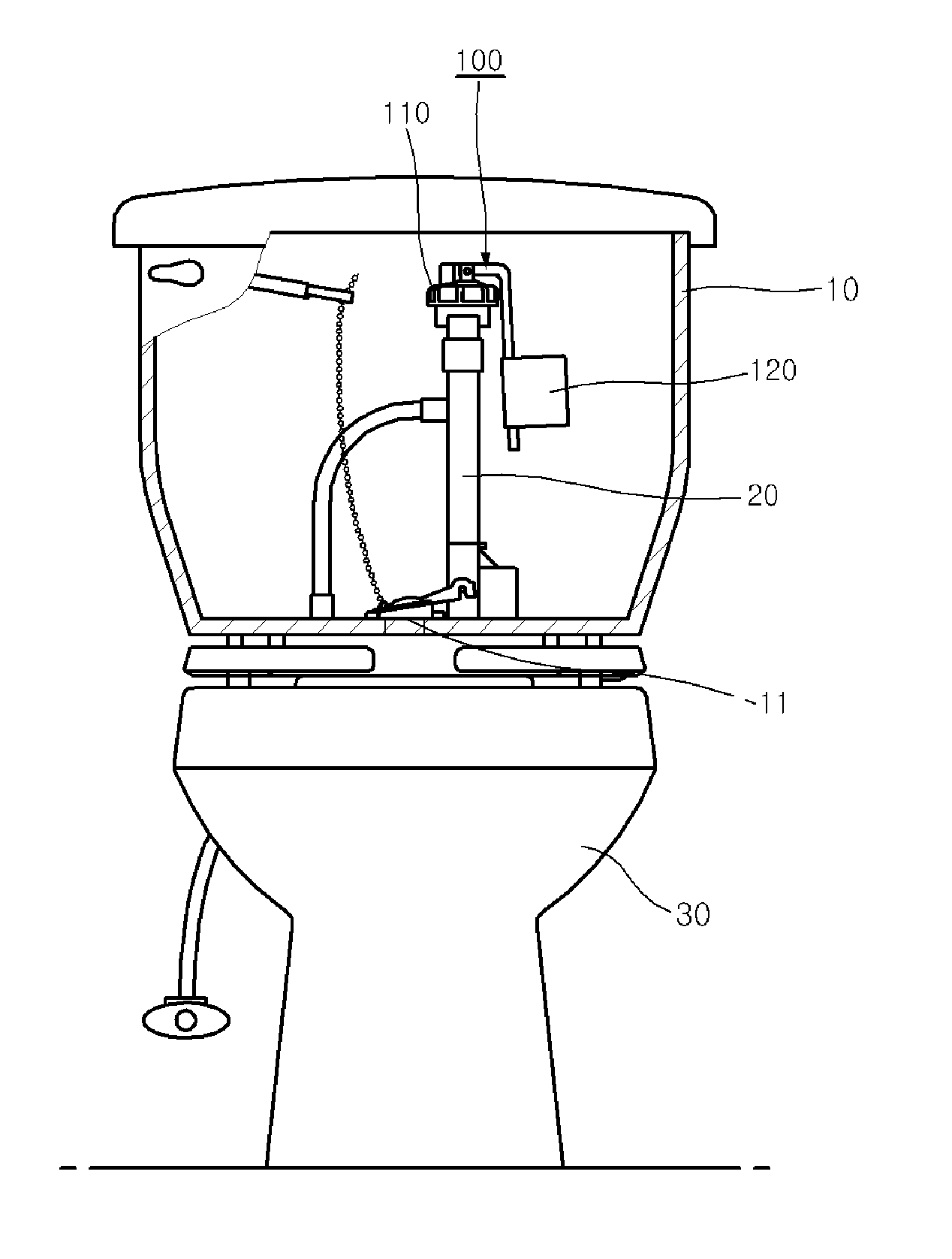 Apparatus for preventing backflow of fill valve in water toilet