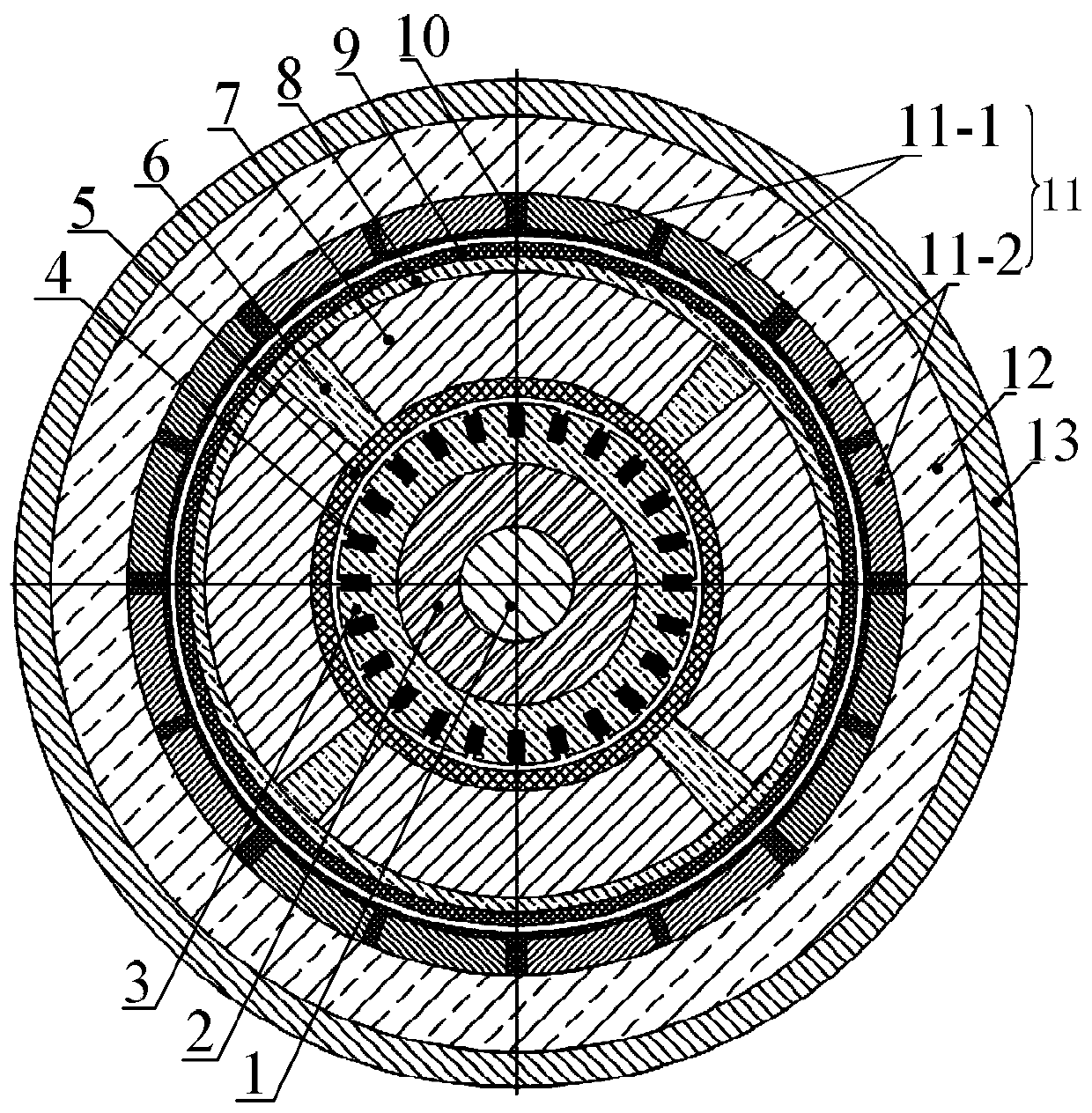 Radial coaxial integrated high-power-density inertia energy storage pulse power supply system