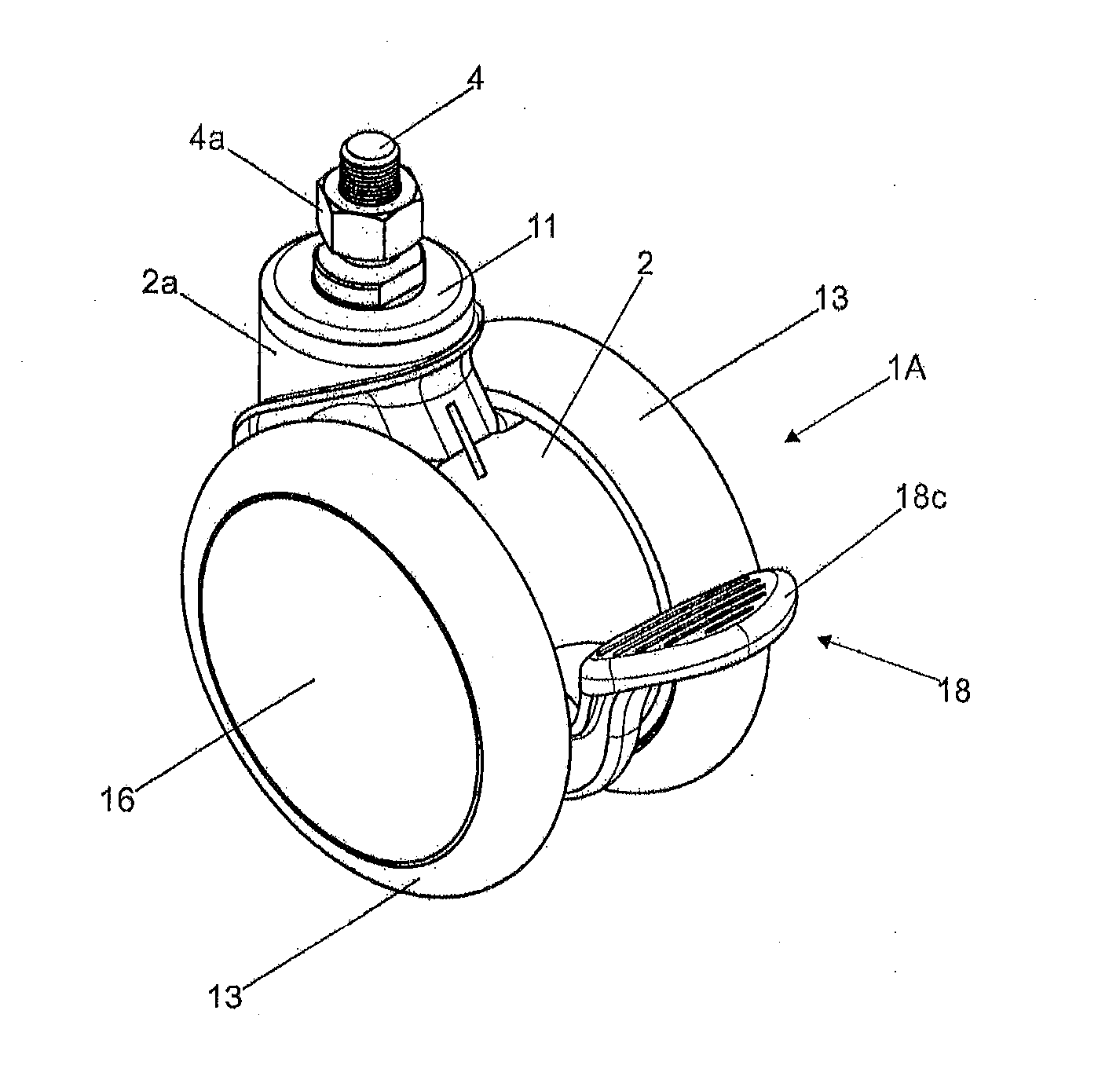 Shielded hospital caster