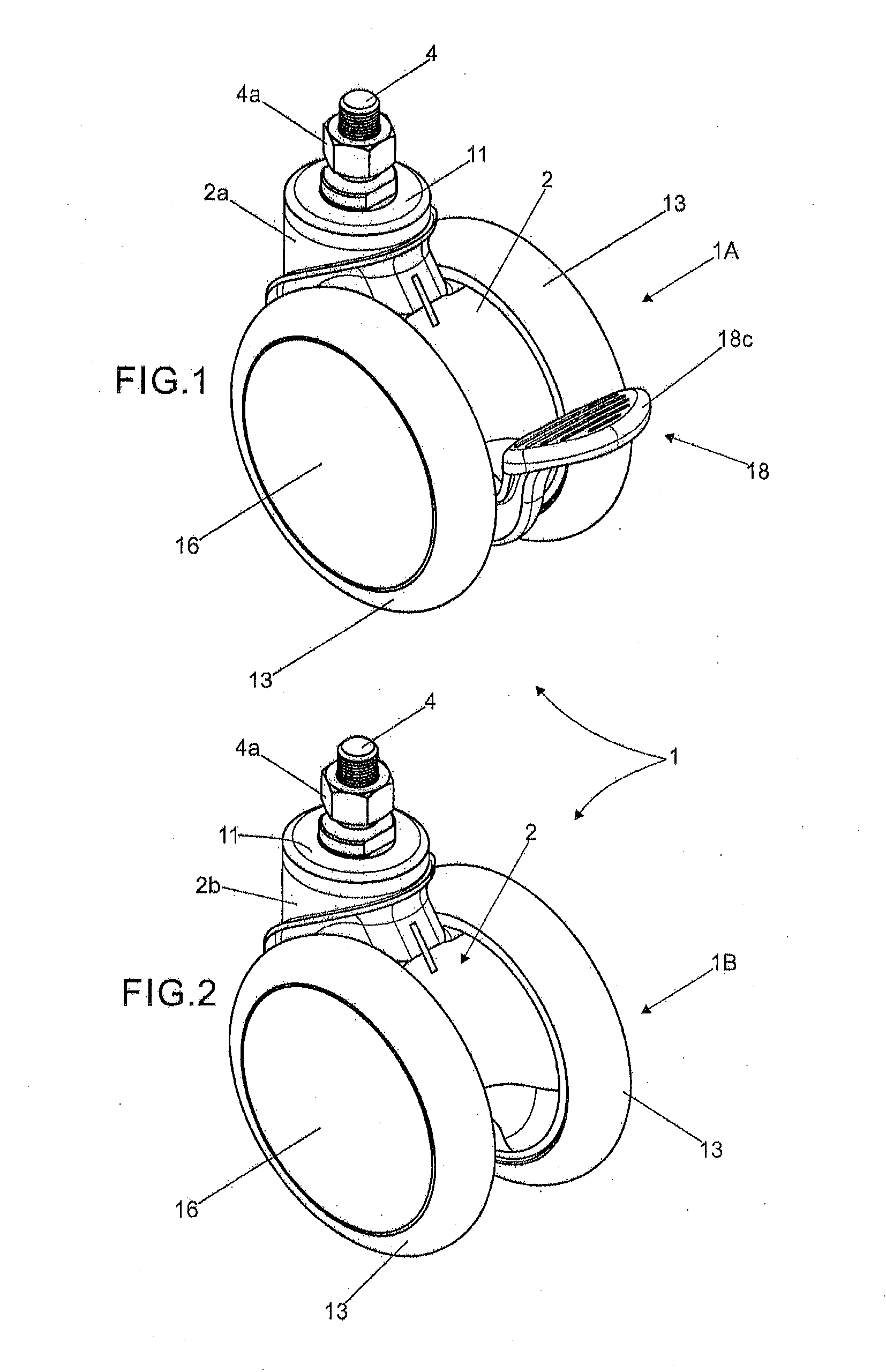 Shielded hospital caster