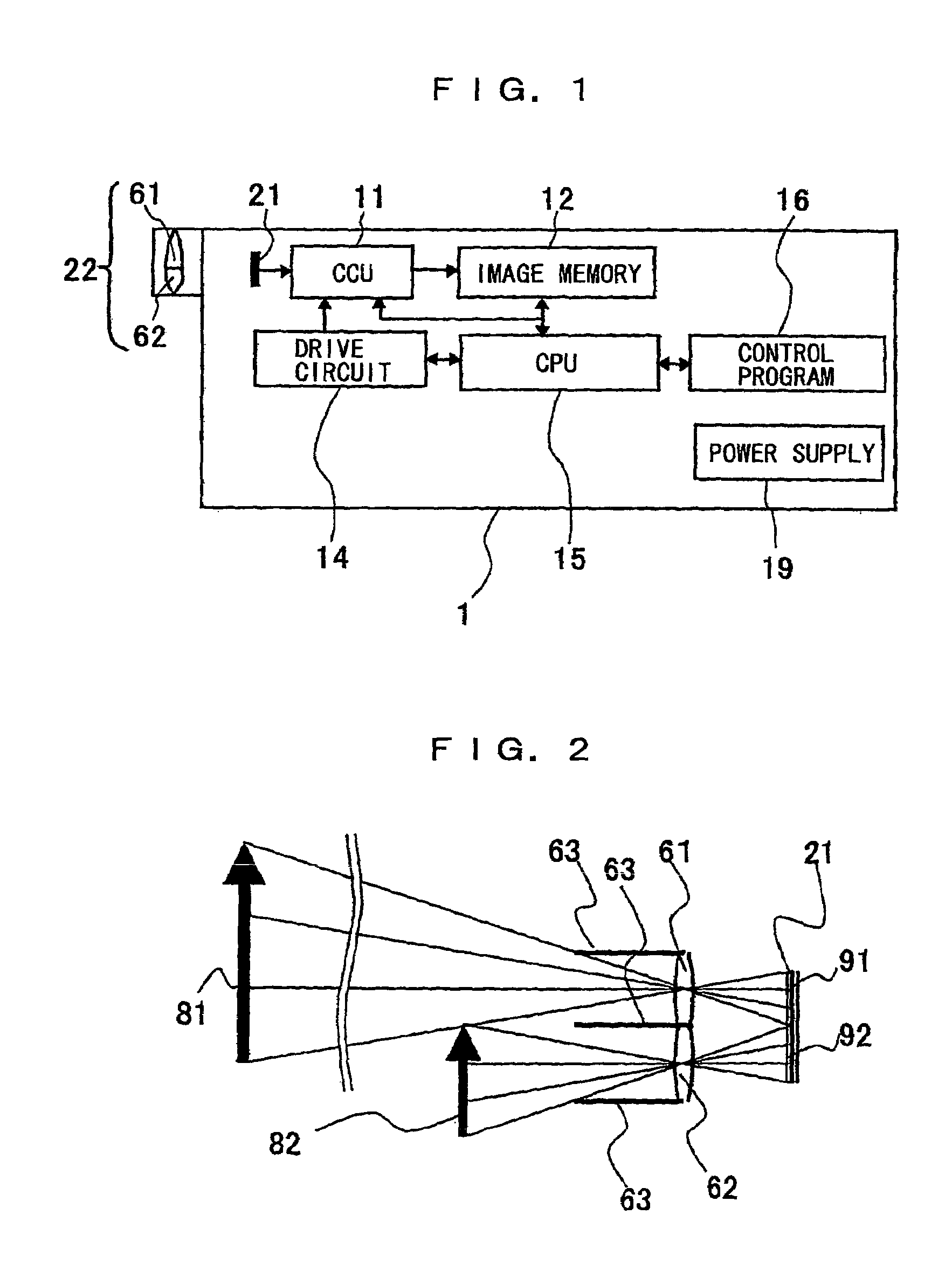 Imaging apparatus with a multifocal lens formed of two pieces with different focal lengths