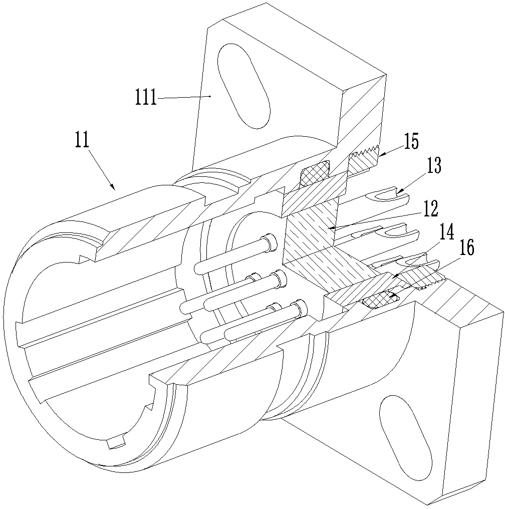 Contact element component and hermetic seal connector using component