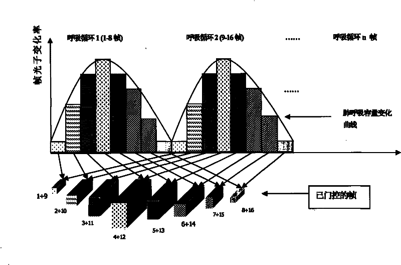 Respiratory gating technology based on characteristic of sensitivity of three-dimensional positron emission (PET) detector